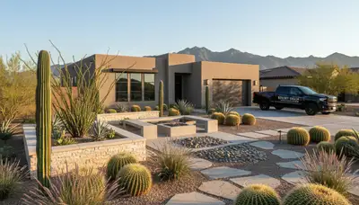 Phoenix, AZ landscaping team providing professional yard maintenance and desert landscape services
